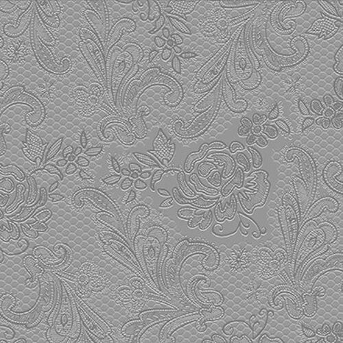 Lace embossed silver 33x33