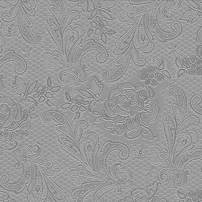 Lace embossed silver 33x33