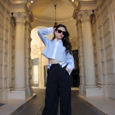 Tailored pants with waist detail -HALEY