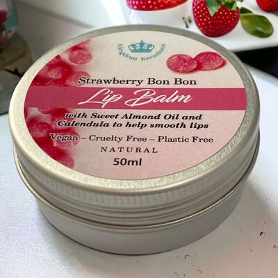 Erdbeer-Bon-Bon-Lippenbalsam – natürlich, 50 ml