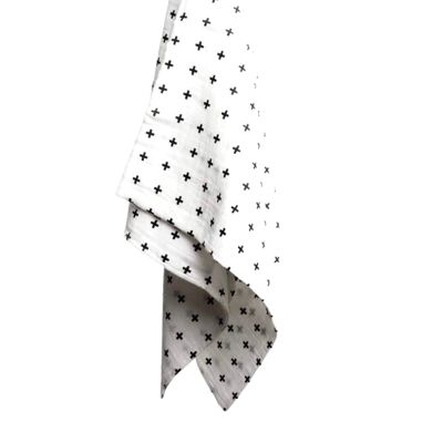 Muslin Square Baby Burp Cloth - Set of 3 - Minimal Sensory Black White