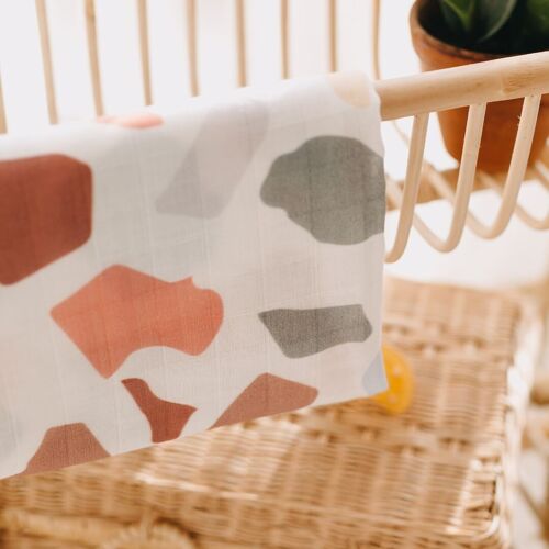 Muslin Square Baby Burp Cloth - Set of 3 - Terrazzo