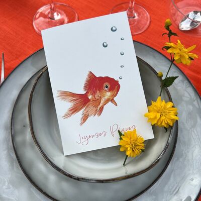 Carte & enveloppe - Joyeuses Pâques - Poisson rouge