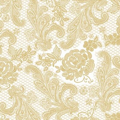 Lace Royal pearl gold 33x33 cm