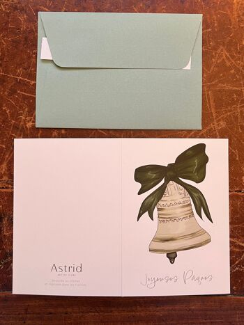 Carte & enveloppe - Joyeuses Pâques - Cloche 2