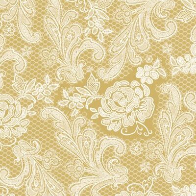 Lace Royal gold white 33x33 cm