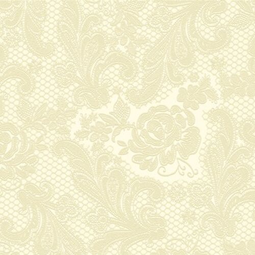 Lace Embossed ivory 25x25