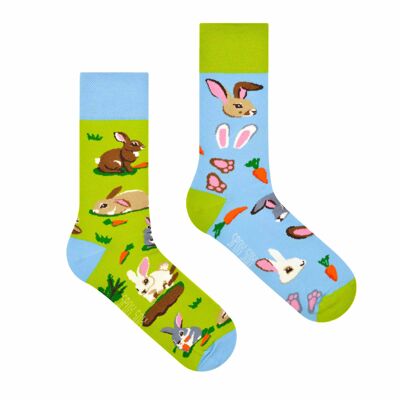 Rabbit socks for Easter | Bunny socks - casual mismatched socks