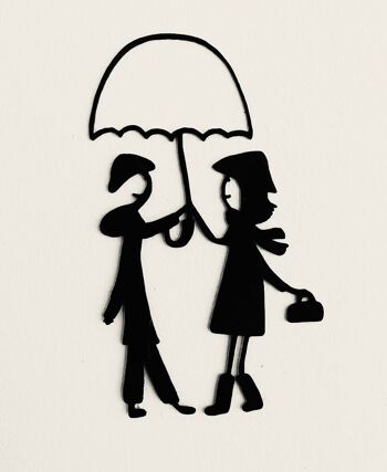 Couple parapluie, décoration murale biosourcée 2