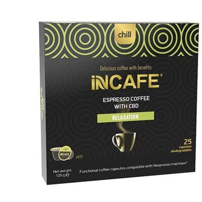 iNCAFE  'Chill' espresso coffee, 25 Nespresso type capsules