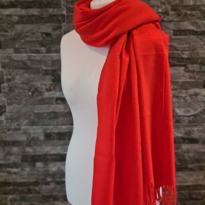 WT133 Orange Large Lambswool Scarf