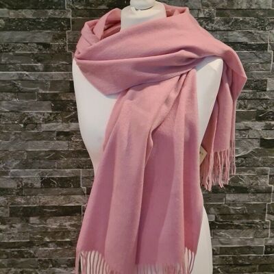 WT137 Bufanda de lana de cordero rosa claro