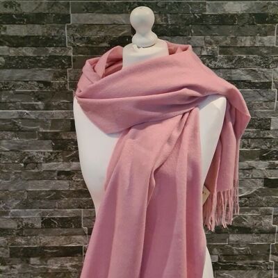 WT137 Sciarpa in lana d'agnello rosa chiaro