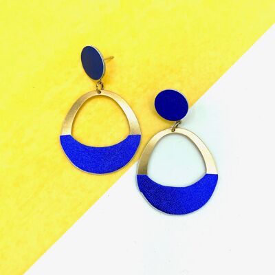 Fiona metallic blue earrings