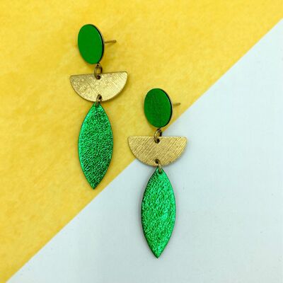 Gwen metallic green earrings