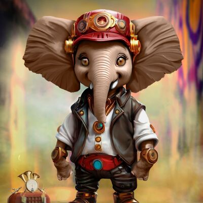 Steampunk hip-hop con elefante