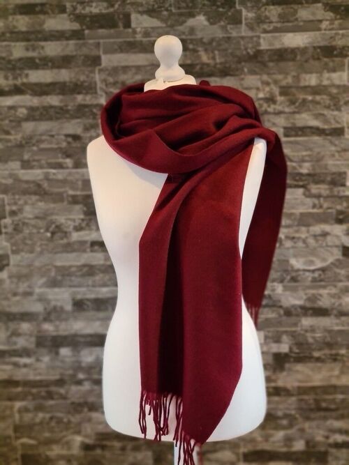 WT140 Burgandy Large Lambswool Scarf