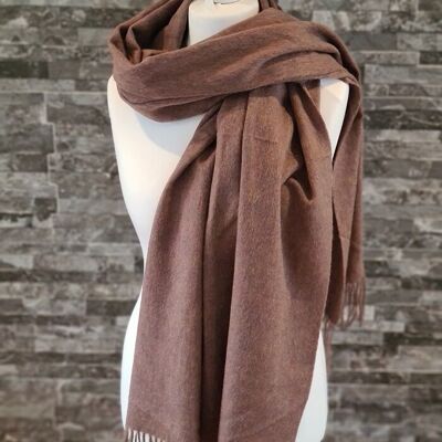 WT146 Brown Large Lambswool Scarf