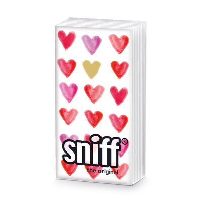 Sniff watercolor hearts gold