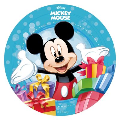 EDIBLE DISC TO DECORATE MICKEY MOUSE CAKES WITH GIFTS Ø 20CM