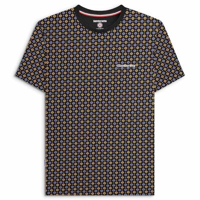 Geo AOP T-Shirt Schwarz/Gold SS24