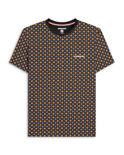 Geo AOP Tee Black/Gold SS25