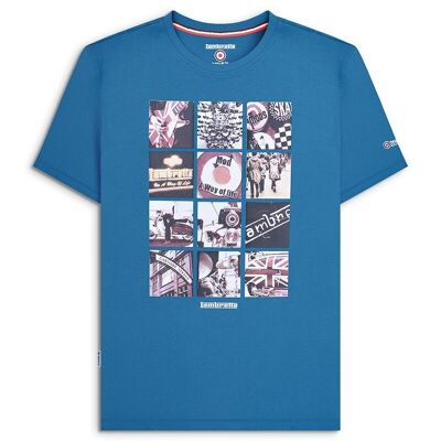 T-shirt con stampa fotografica blu corallo SS24