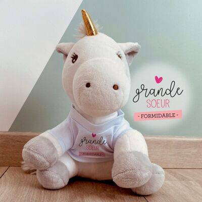 Peluche licorne - Super Grande soeur