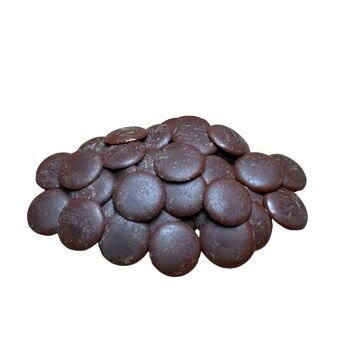 BOUTONS DE COUVERTURE AU CHOCOLAT NOIR BIO (66% CACAO) 1