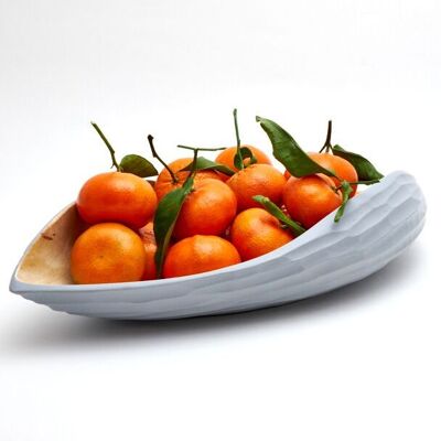 Wooden bowl - fruit bowl - salad bowl - Palm Seed model - silver gray - L (lxwxh) 50cm x 30 x 11.5cm