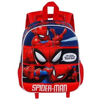 Marvel Spiderman Stronger-3D Sac à dos avec petites roulettes Rouge 2