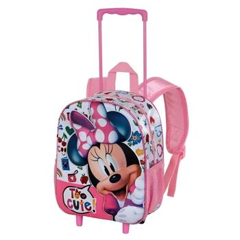 Disney Minnie Mouse Too Cute-Petit sac à dos 3D à roulettes Rose 1