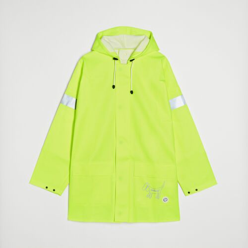 Hi-Vis Yellow Upcycled Human Raincoat