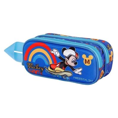 Disney Mickey Mouse Freestyle-Estuche Portatodo 3D Doble, Azul