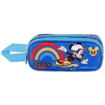 Disney Mickey Mouse Freestyle-Double Trousse 3D Bleu 2