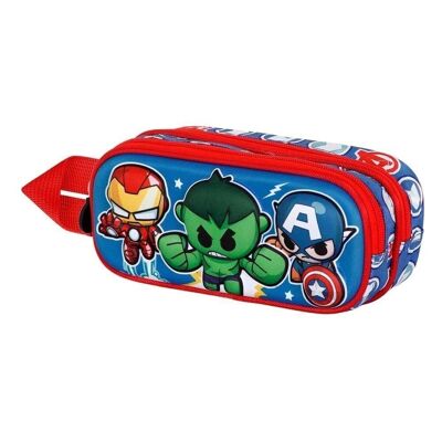 Marvel Los Vengadores Mini Heroes-Estuche Portatodo 3D Doble, Multicolor