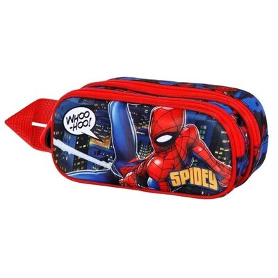 Marvel Spiderman Mighty-Estuche Portatodo 3D Doble, Rojo