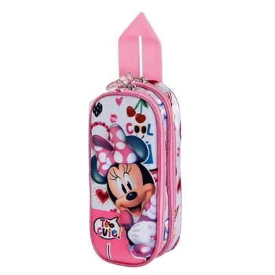 Disney Minnie Mouse Too Cute-Doppio astuccio 3D, rosa