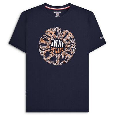 T-shirt Paisley Roundel Marine/Orange SS24