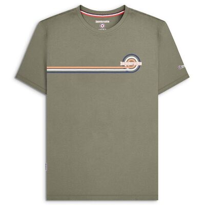 Retro-Streifen-T-Shirt Khaki SS24