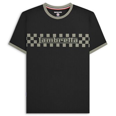 Camiseta con timbre de dos tonos Negro/Caqui SS24