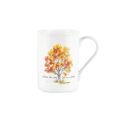 Taza de flor de hoja de otoño