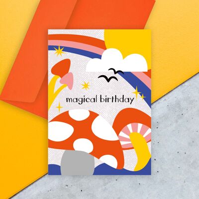 Biglietto di auguri di compleanno - fungo magico