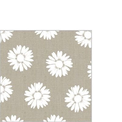 Fashion Daisies taupe white 25x25 cm