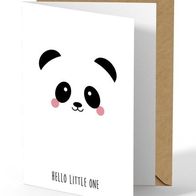 Tarjeta de felicitación Panda Hola pequeño nueva tarjeta de bebé