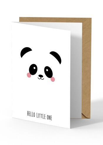 Carte de voeux Panda Bonjour petit nouveau bébé carte 1
