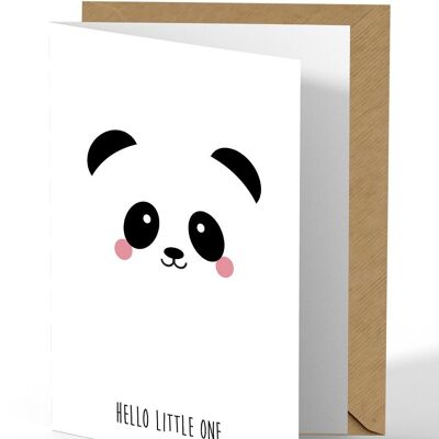 Tarjeta de felicitación Panda Hola pequeño nueva tarjeta de bebé