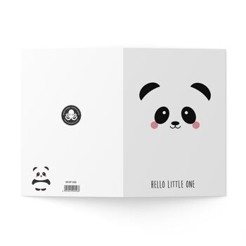 Carte de voeux Panda Bonjour petit nouveau bébé carte 2