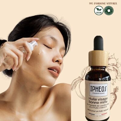 Aceite facial de brillo saludable
