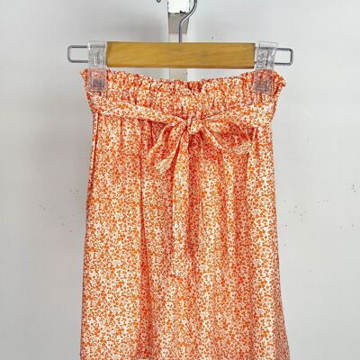Short floral skirt with belt for girls
